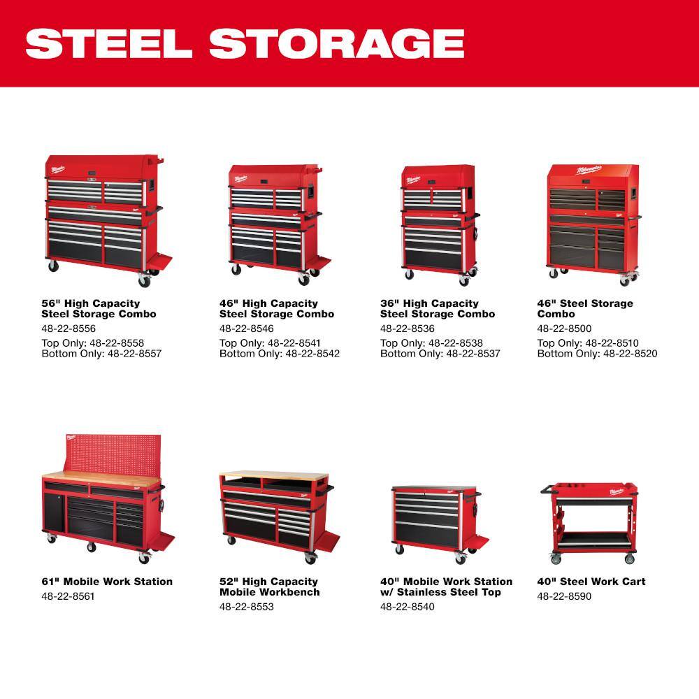 High Capacity 46 in. 18-Drawer Tool Chest And Cabinet Combo - 48-22-8546