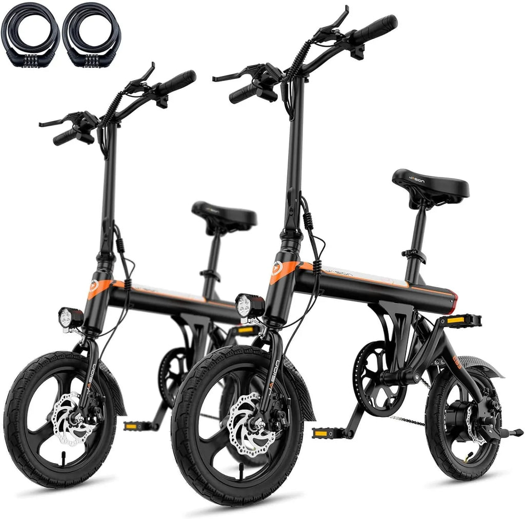 Jasion 14 Inch Folding Electric Bike, 21 Mph, 500W Peak Motor, 270Wh Battery - EB3