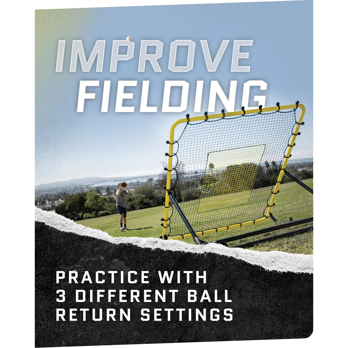 Baseball & Softball Fielding Trainer Rebounder Net - Portable Practice Equipment