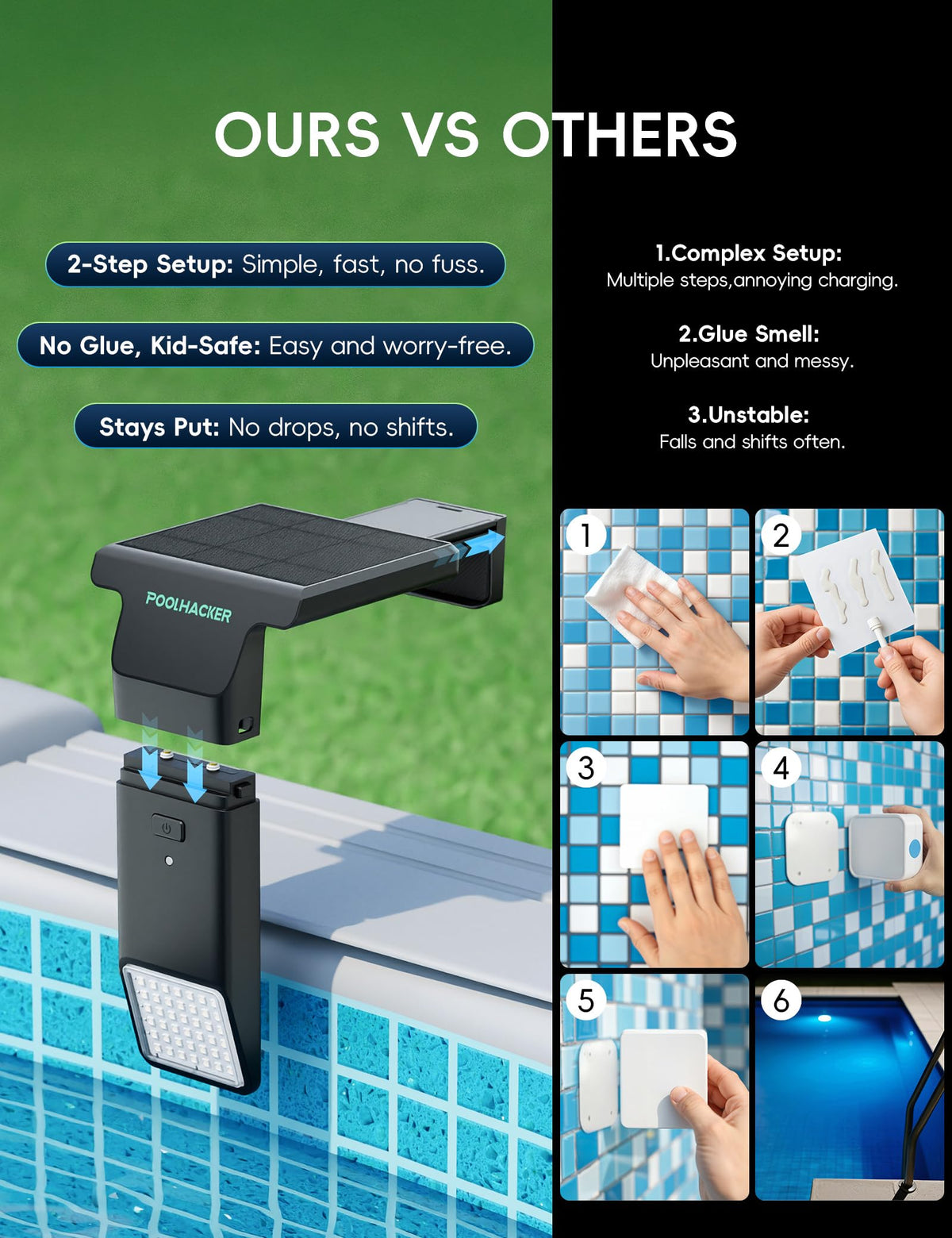 Solar LED Pool Light - 42 LEDs, 10 Color Options