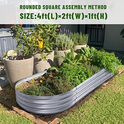 Land guard Galvanized Raised Garden Bed Kit, 10x4x1ft, 2-Pack