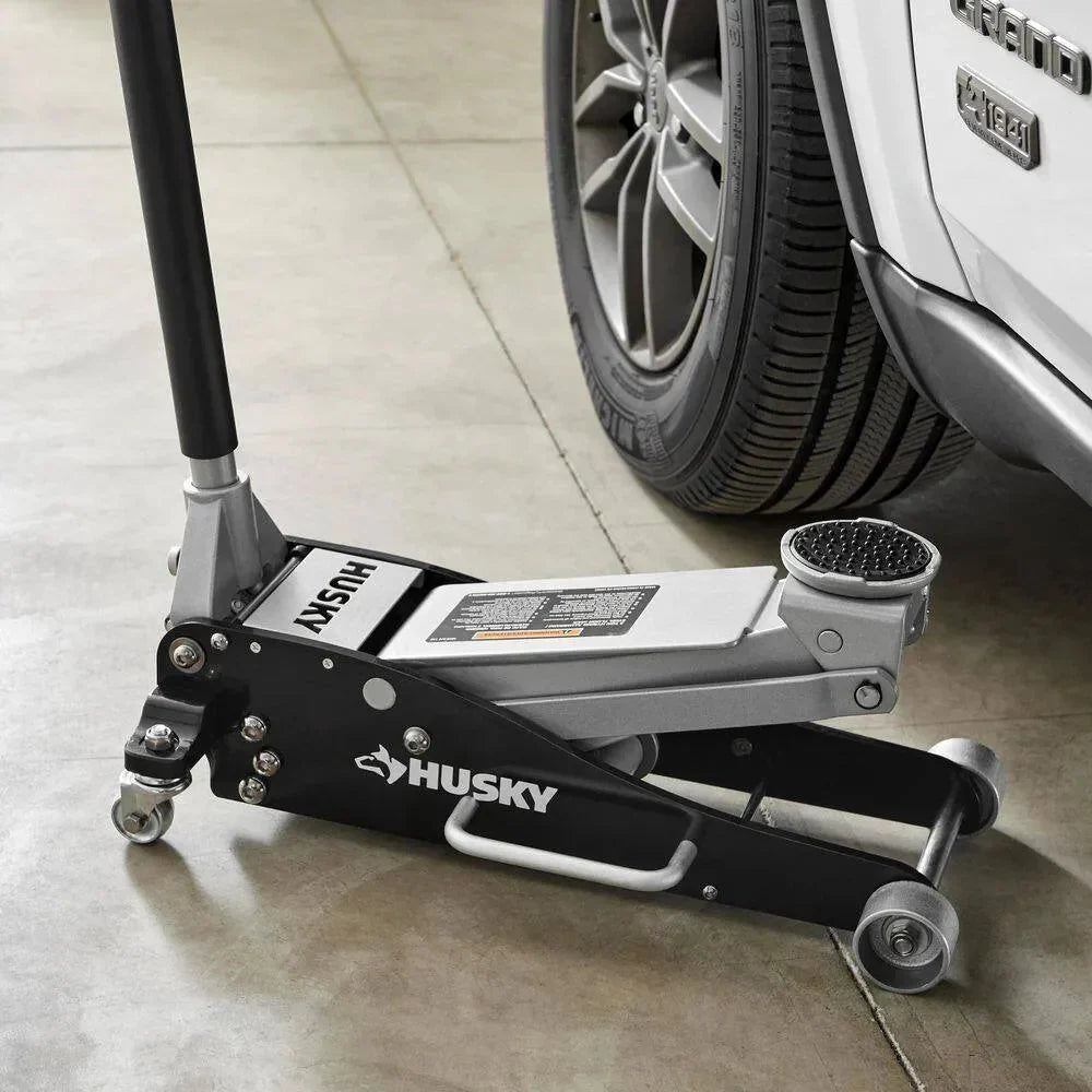 Husky 3-Ton Aluminum and Steel Car Jack, 4 in. to 18-1/2 - HPL4751