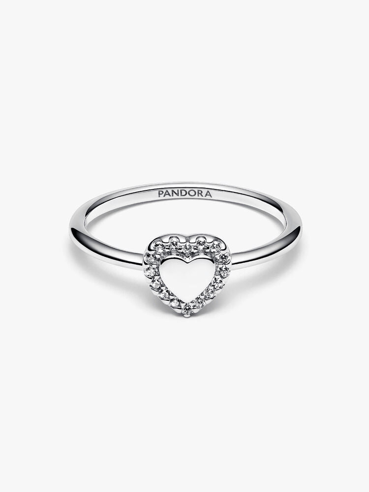 Engravable Heart Halo Ring