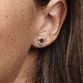 July True Red Eternity Circle Stud Earrings