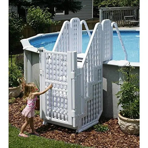 Easy Step Pool Access System With Safety Gate And ADA-Compliant Ramps - NE138
