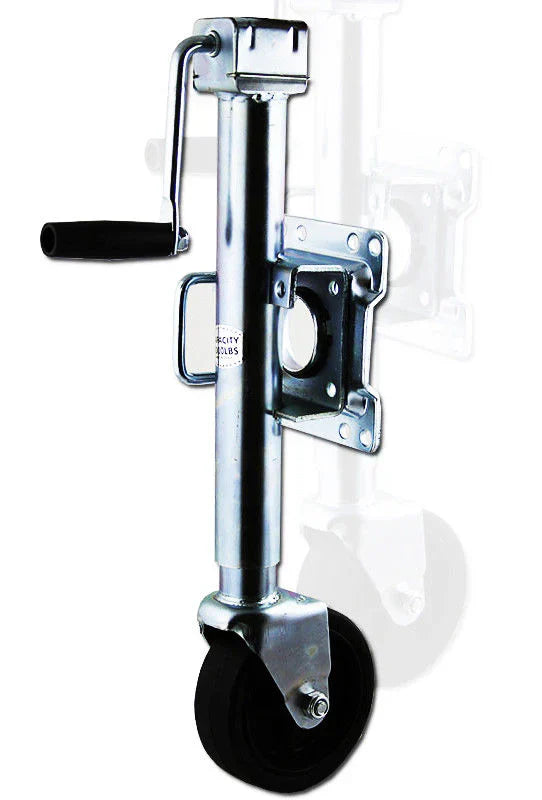 1000 lb Boat Trailer Tongue Jack With Swivel Wheel - Zinc-Plated Finish