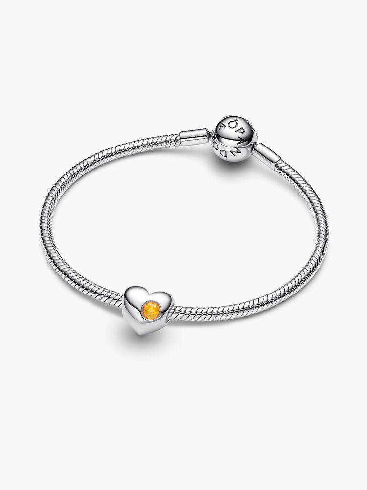Engravable Honey Stone Heart Charm