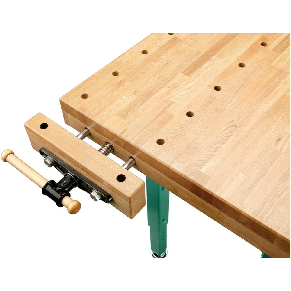 Grizzly Industrial Heavy-Duty Oak Workbench With Steel Legs, 60 x 30 - T10157