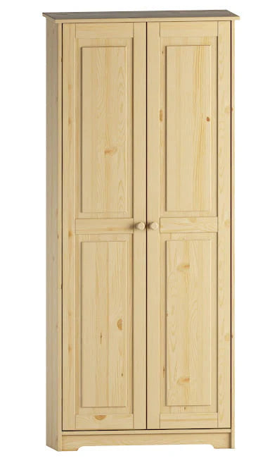 Solid Wood Freestanding Pantry Storage Cabinet With 2 Doors And 3 Adjustable Shelves