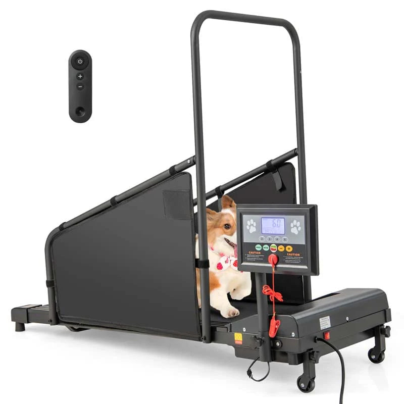 Dog Treadmill Pet Running Machine, 200 lbs Capacity, 1.4 inch LCD Screen - Black