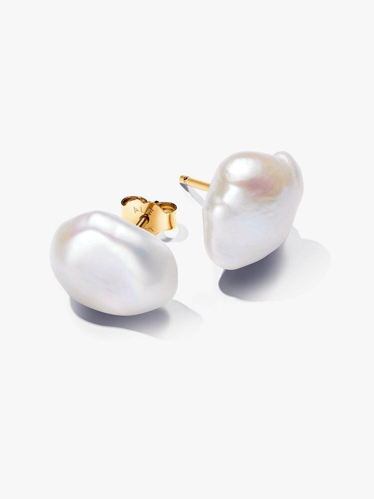 Baroque Treated Freshwater Cultured Pearl Stud Earrings
