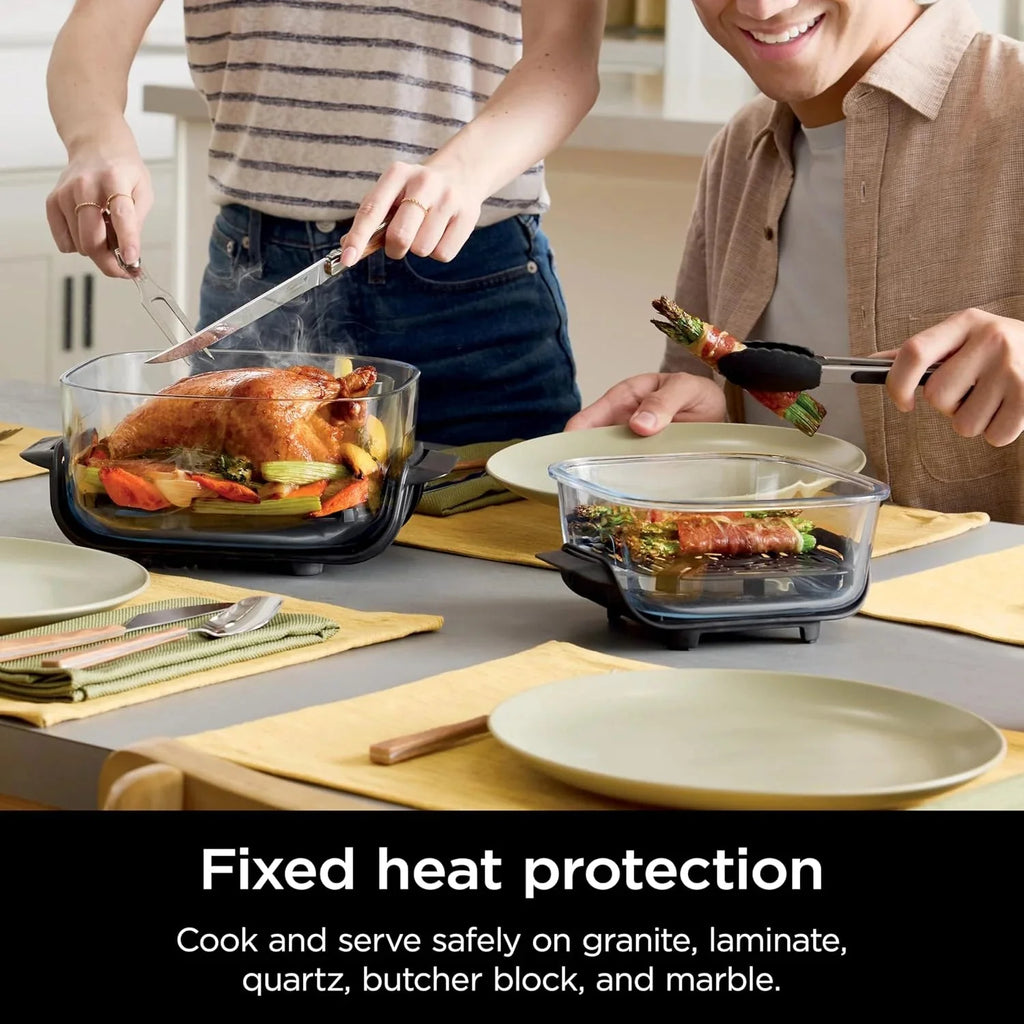 Ninja Crispi 4-in-1 Portable Glass Air Fryer Cooking System, 1500W, 4 QT And 6-Cup Containers