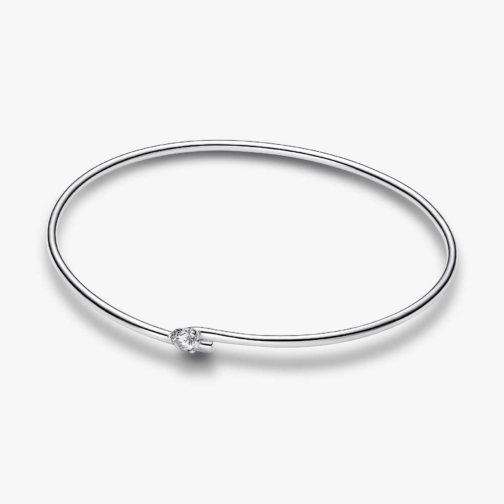 Pandora Nova Sterling Silver Lab-grown Diamond Open Bangle