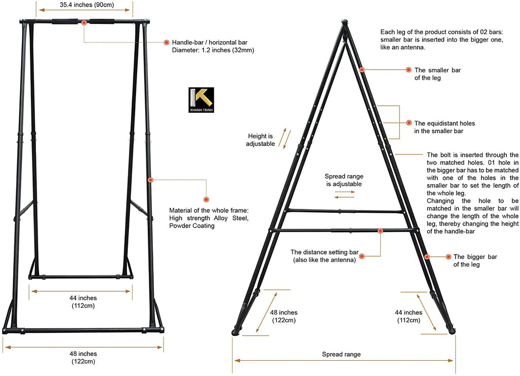 KT Aerial Yoga Hammock And Foldable Stand Set, Blue, 70.86-100.78 Height Adjustable