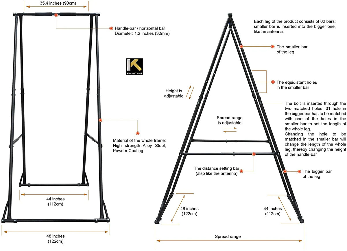 KT Aerial Yoga Hammock And Foldable Stand Set, Blue, 70.86-100.78 Height Adjustable