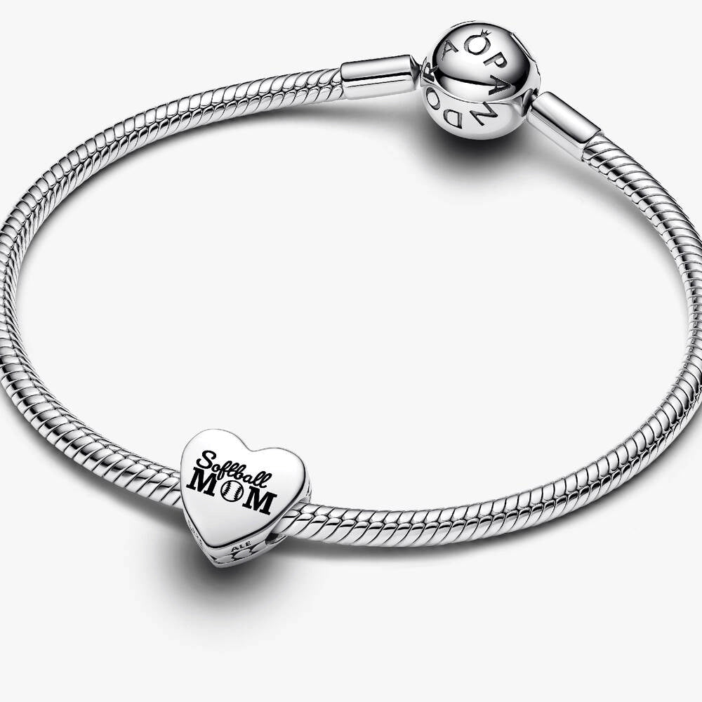 Softball Mom Heart Charm