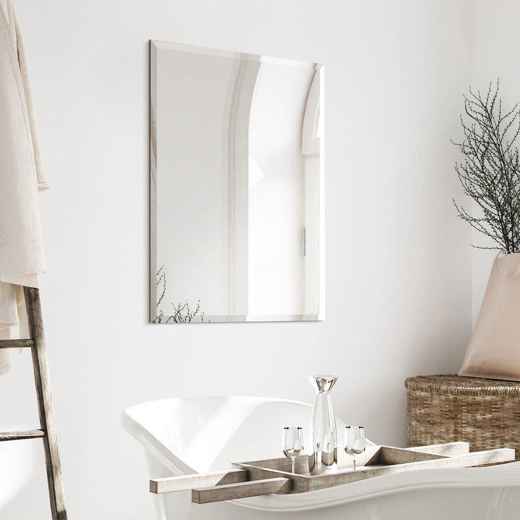Frameless Beveled Prism Wall Mirror - Clear
