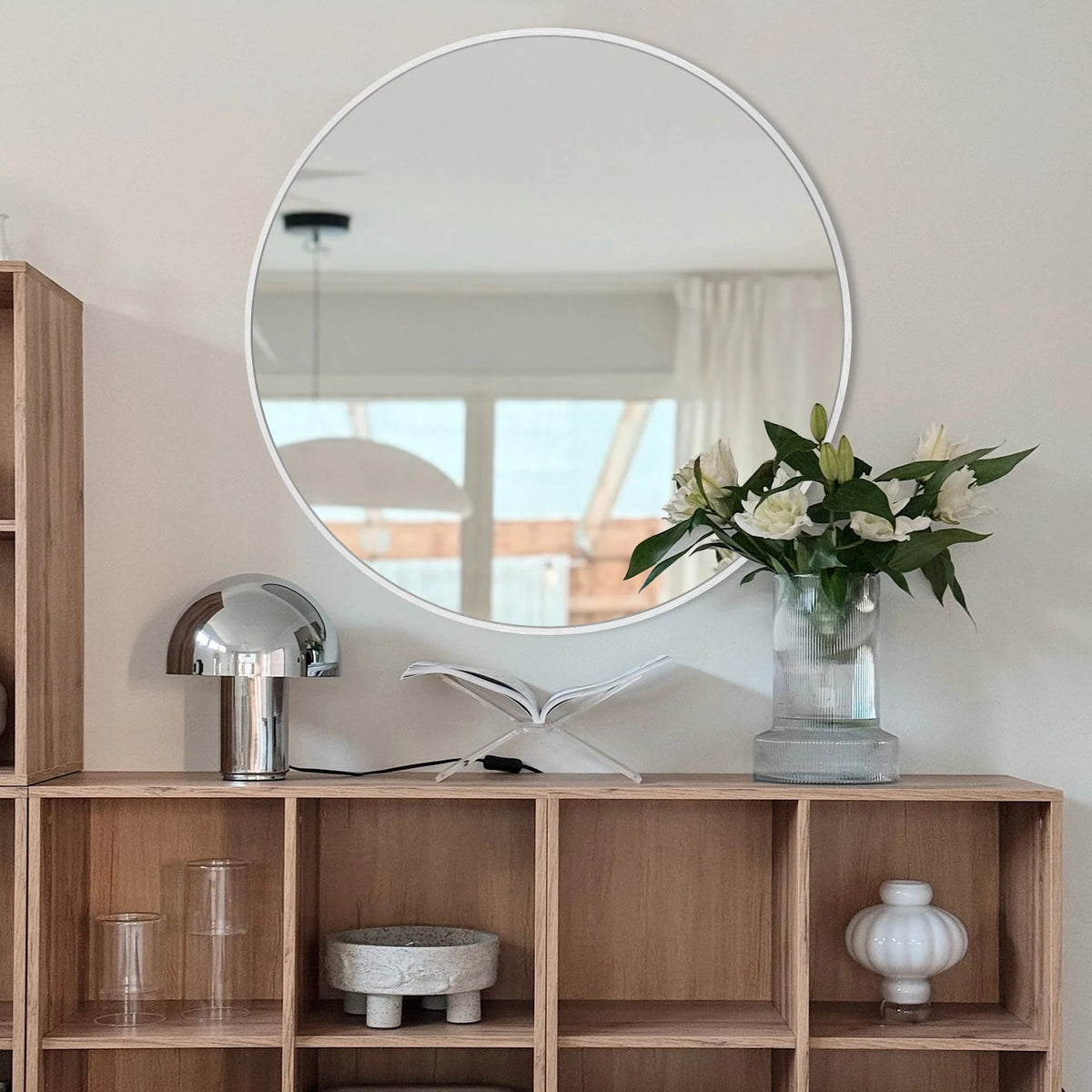 Round Bathroom Vanity Mirror, 24x24 / 36x36, Black, Brushed Gold or Silver