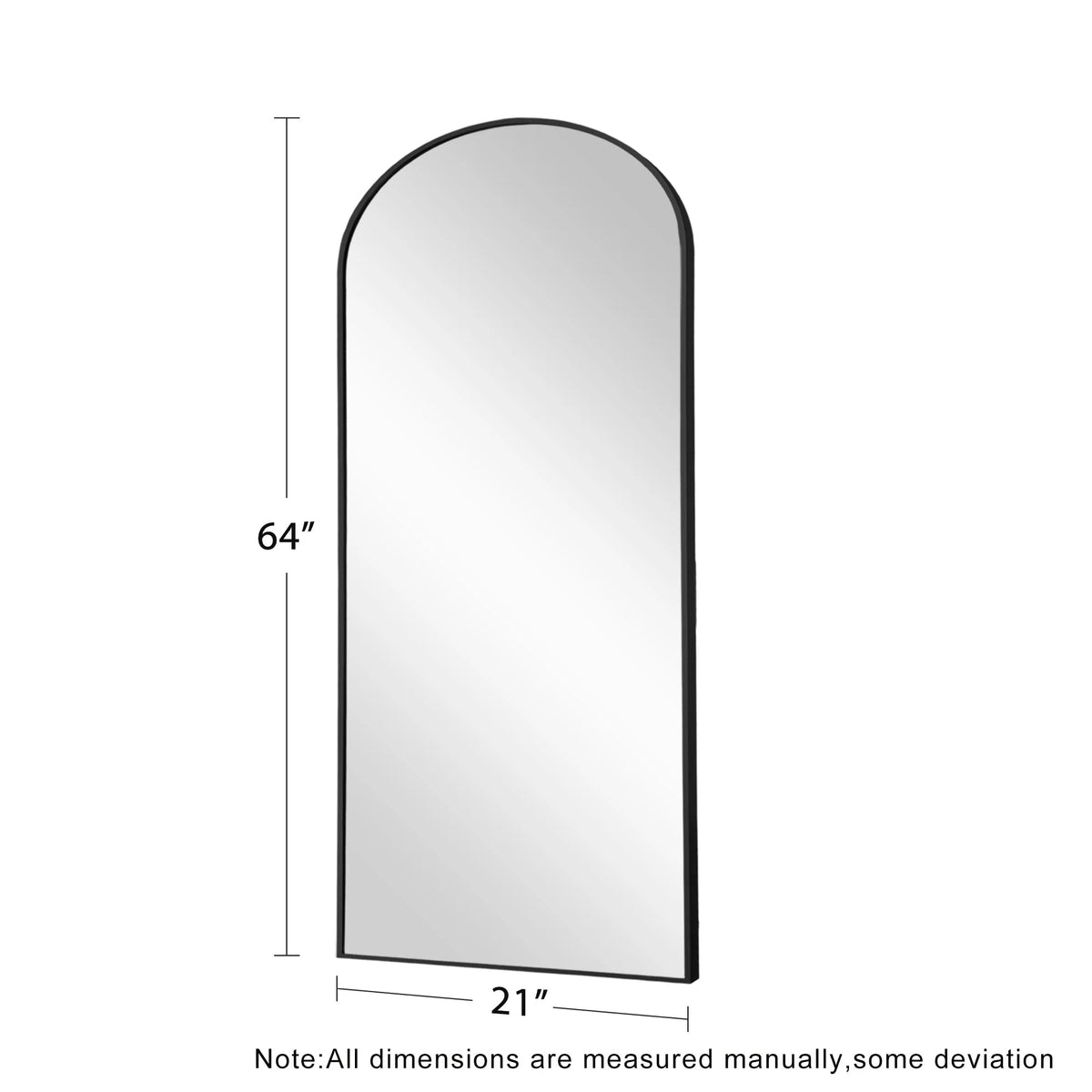 Arched Full-Length Floor Mirror - Standing And Wall-Mounted