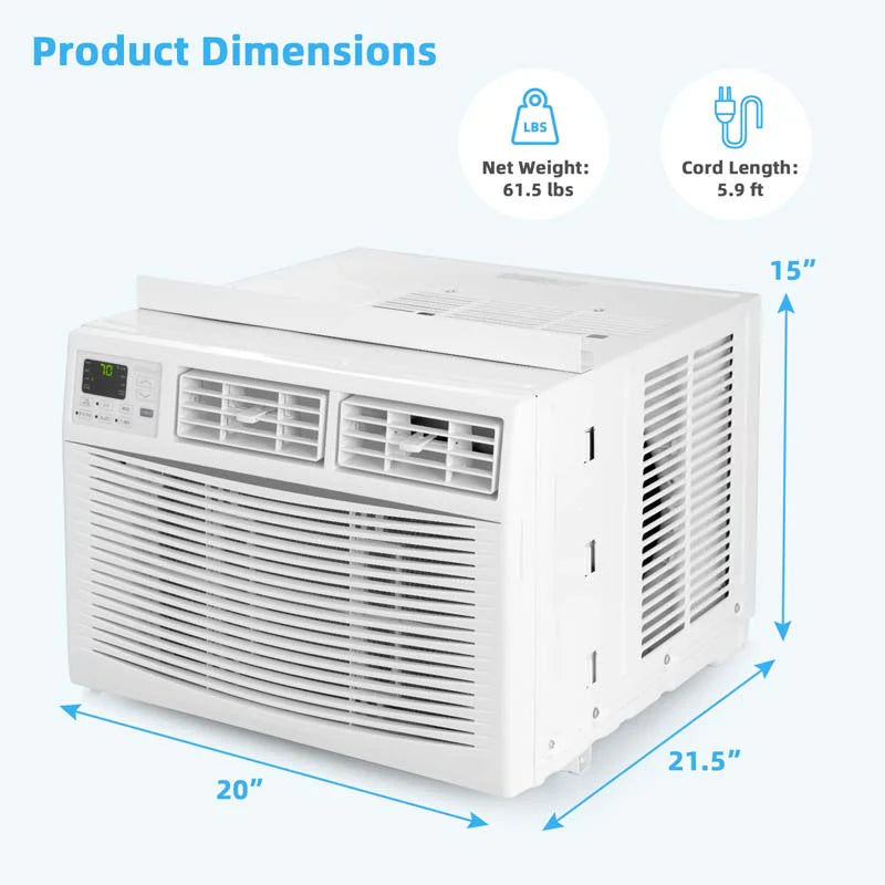 10000 BTU Window Air Conditioner With Remote, ECO Mode And Dehumidifier - White