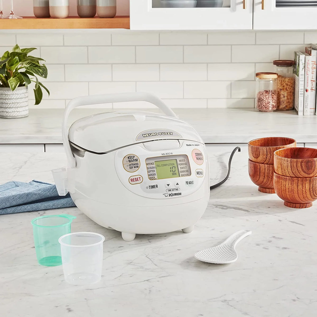 Zojirushi Neuro Fuzzy Rice Cooker And Warmer, 5.5-Cup, Premium White - NS-ZCC10