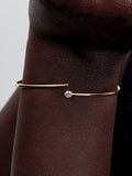 Pandora Nova 14k Gold Lab-grown Diamond Open Bangle