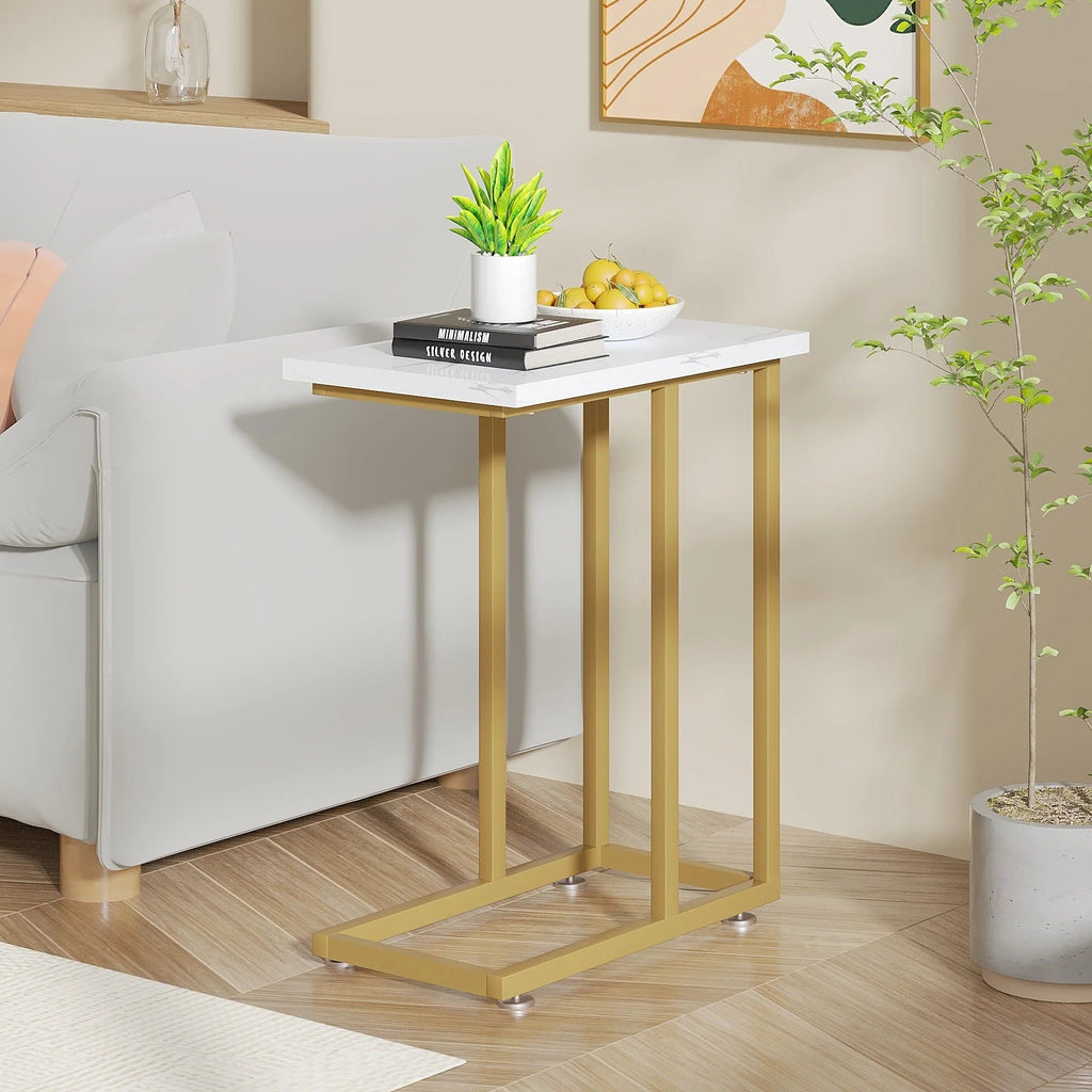 C-Shaped Sofa Side Tables, Set of 2, 11" D x 19" W x 24" H