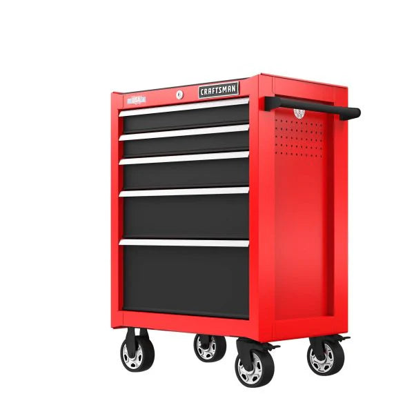 2000 Series 26-in W x 36.5-in H 5-Drawer Steel Rolling Tool Cabinet - Red