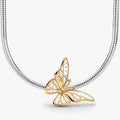 Mixed metal Butterfly Charm Necklace Set