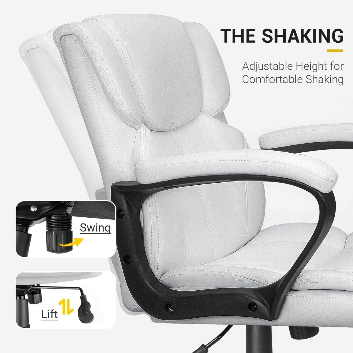Mid-Back Ergonomic Swivel Office Chair - Black