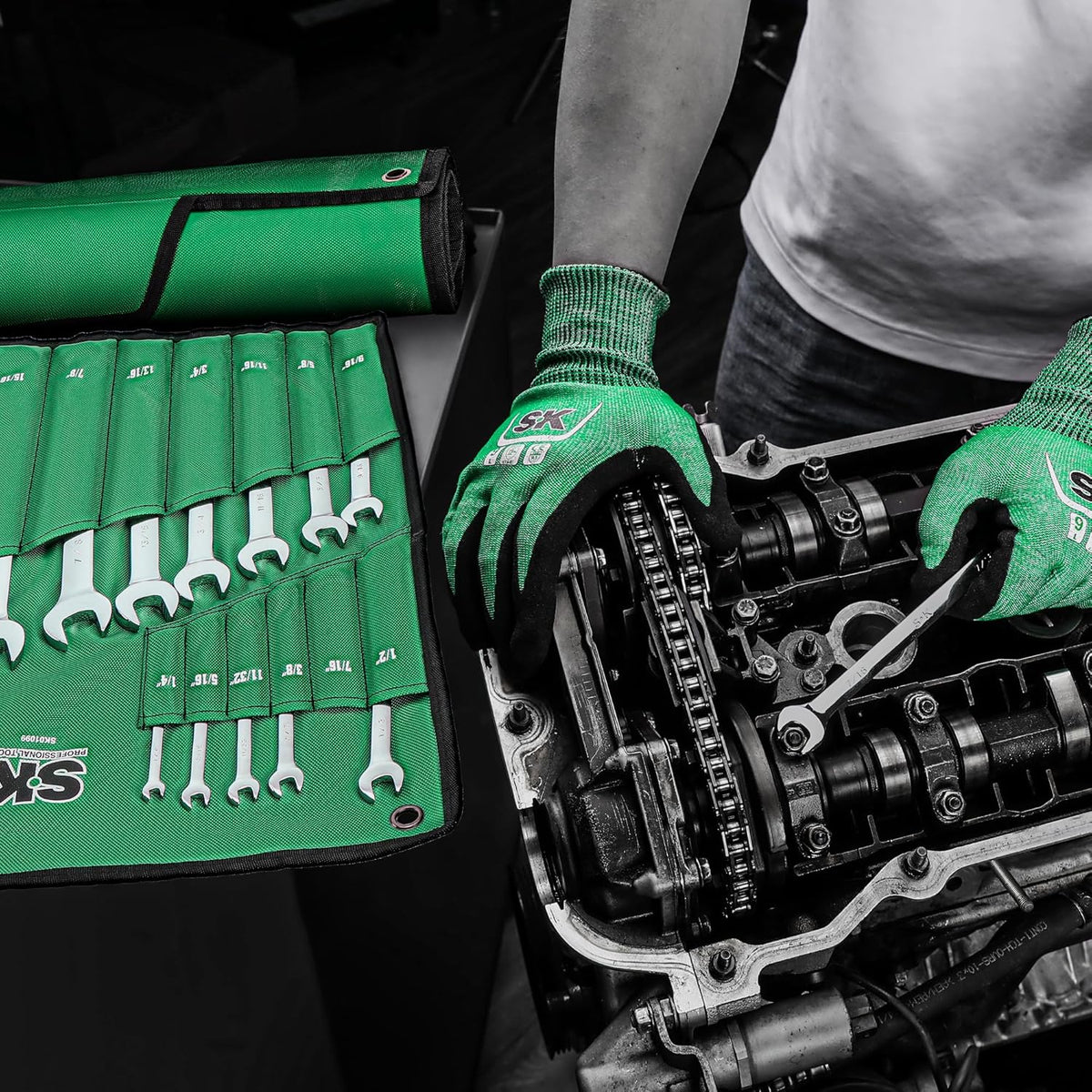 SK 42-Piece SAE And Metric Combination Wrench Set With SuperKrome Finish