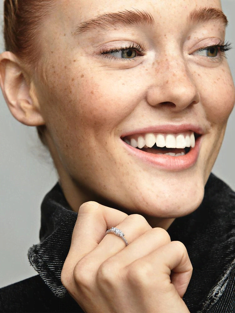 Clear Three-Stone Ring