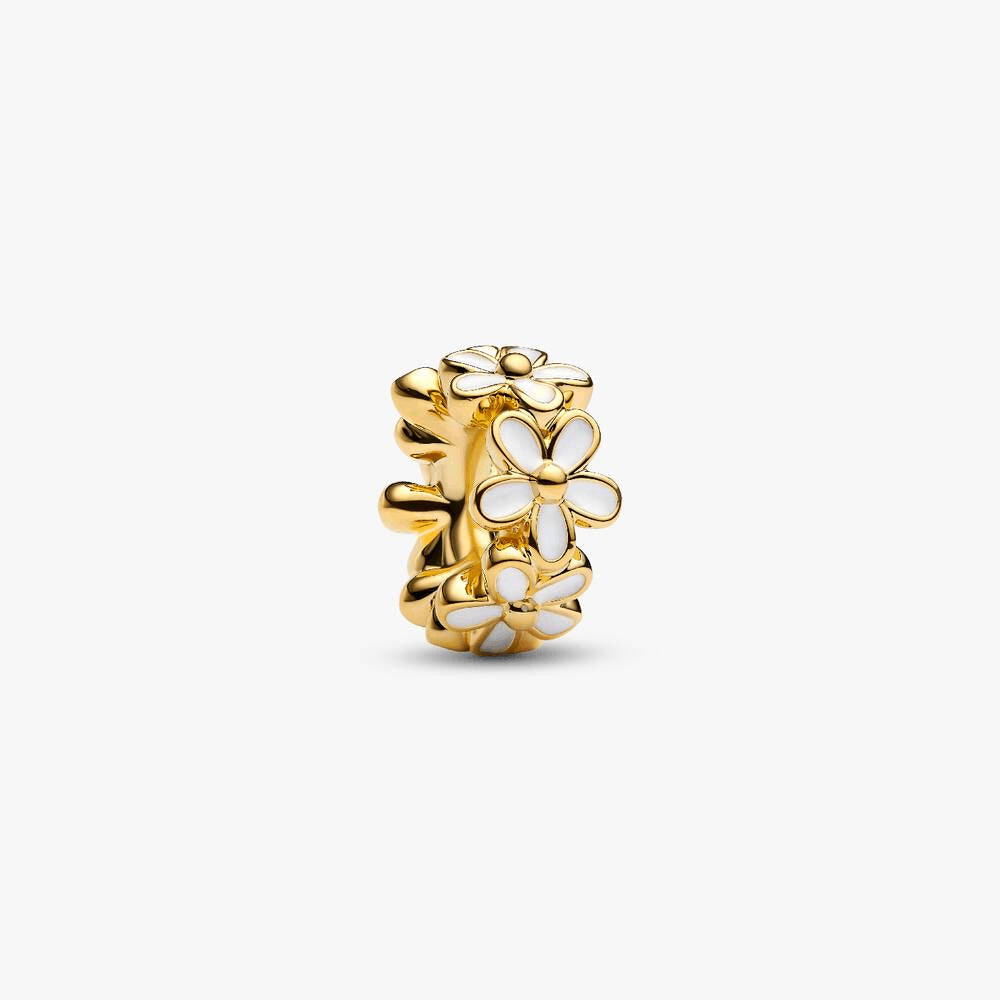 White Daisy Flower Spacer Charm