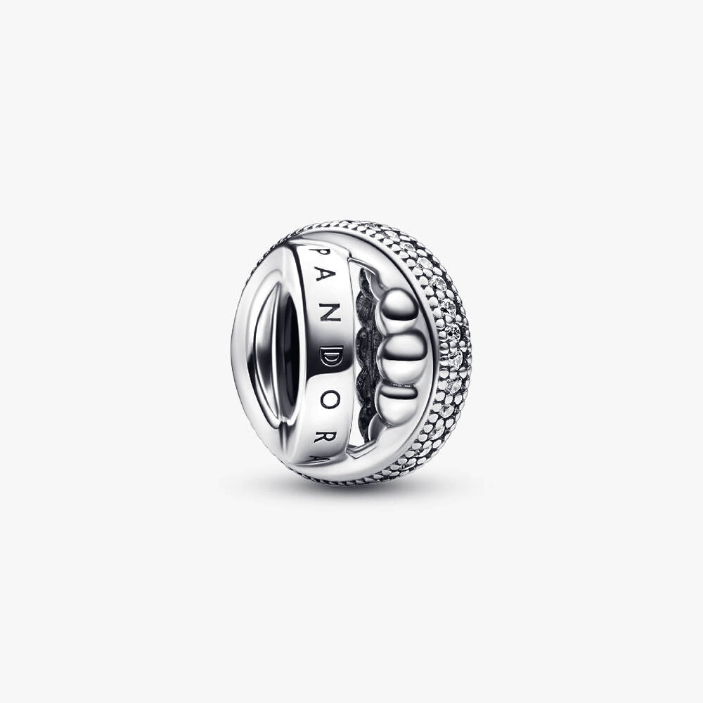 FINAL SALE - Pandora Logo, Pavé & Beads Charm