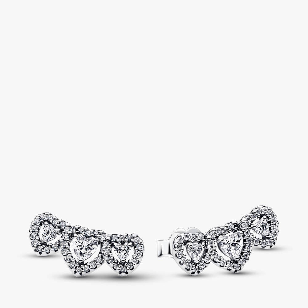 Halo Heart Trilogy Stud Earrings