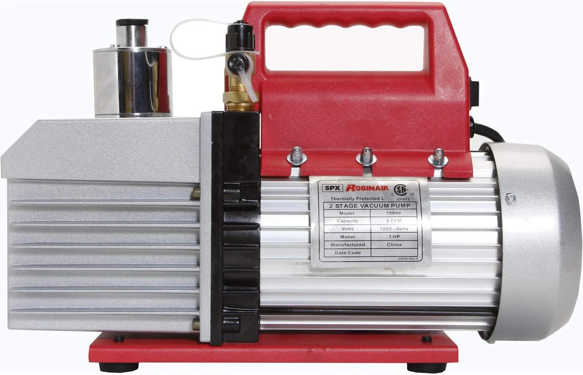 Robinair VacuMaster Economy 2-Stage Vacuum Pump, 8 CFM, Red/Silver - ROB15800 / 15800