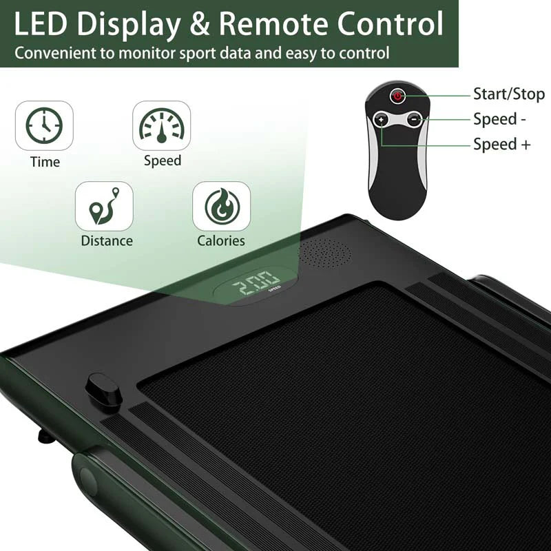 GYMAX 2-in-1 Folding Under Desk Treadmill With Speaker, App And Remote Control - 2.5HP