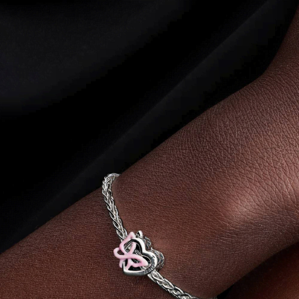 Entwined Heart & Butterfly Charm