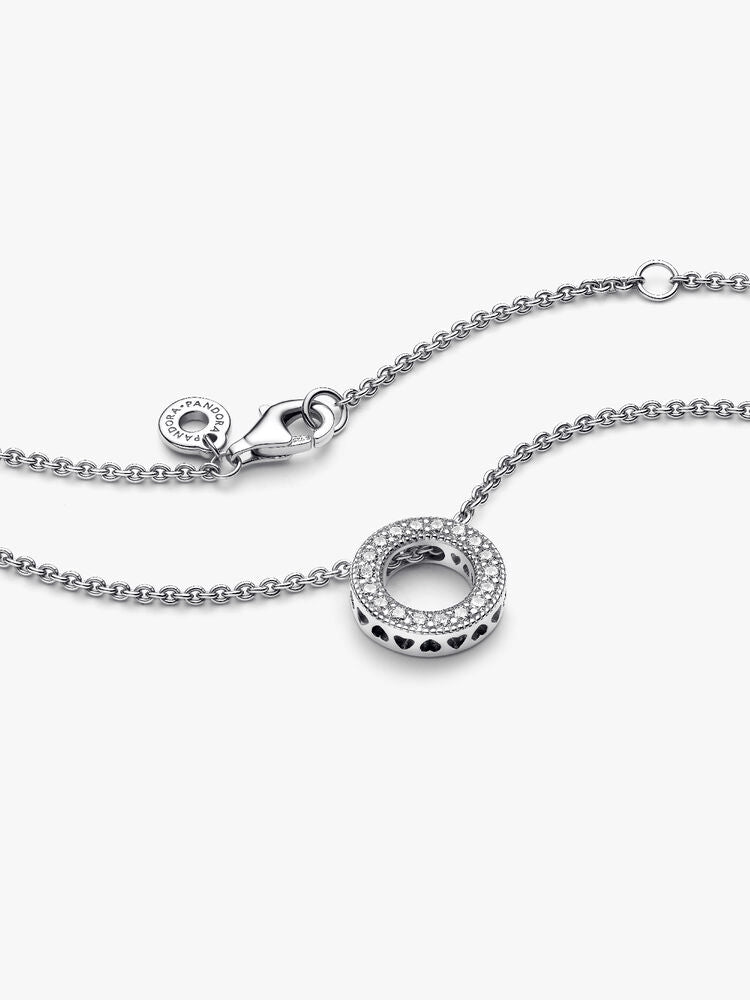Pandora Logo Pavé Circle Collier Necklace
