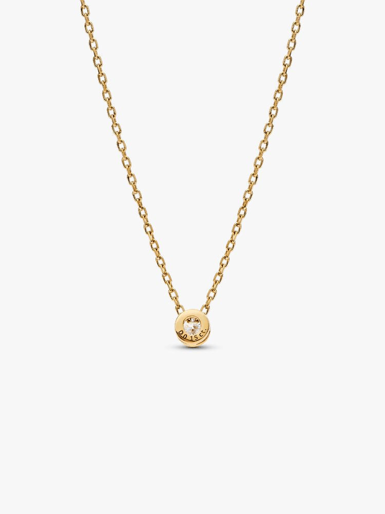 Pandora Era Bezel 14k Gold Lab-grown Diamond Pendant Necklace