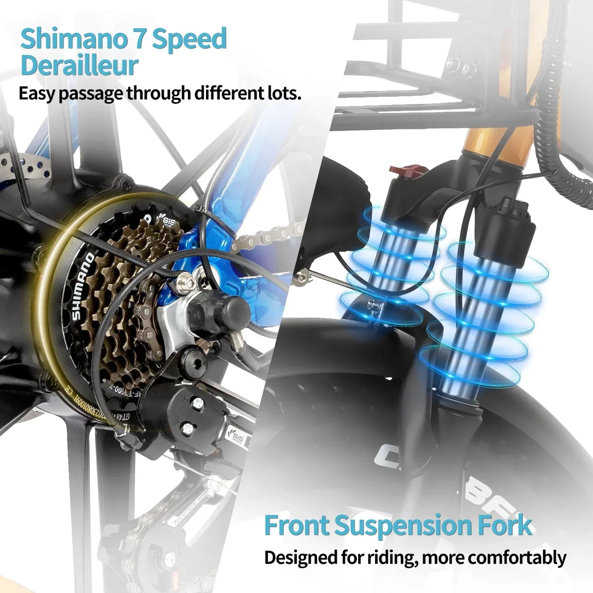 Electric Bike For Adults 750W 48V 15Ah Removable Battery 20x4 Fat Tire Folding - MN-20