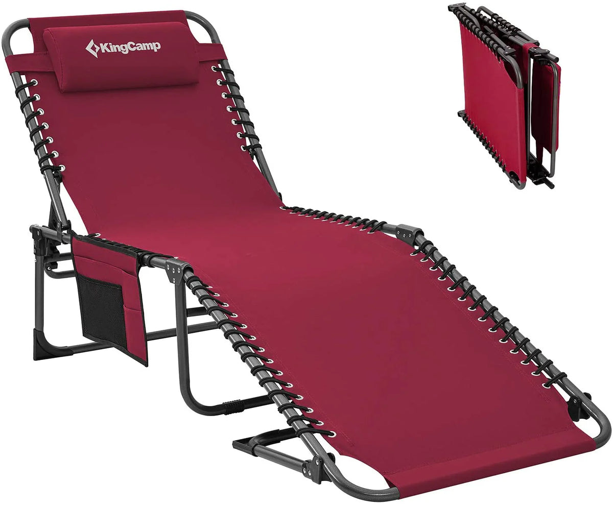 4-Fold Outdoor Folding Chaise Lounge Chair, 75 x 23.2 x 13.3 Inches, 264 Lbs