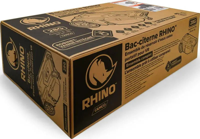 Camco Rhino Portable RV Waste Holding Tank 28 Gallon Gray - 39004