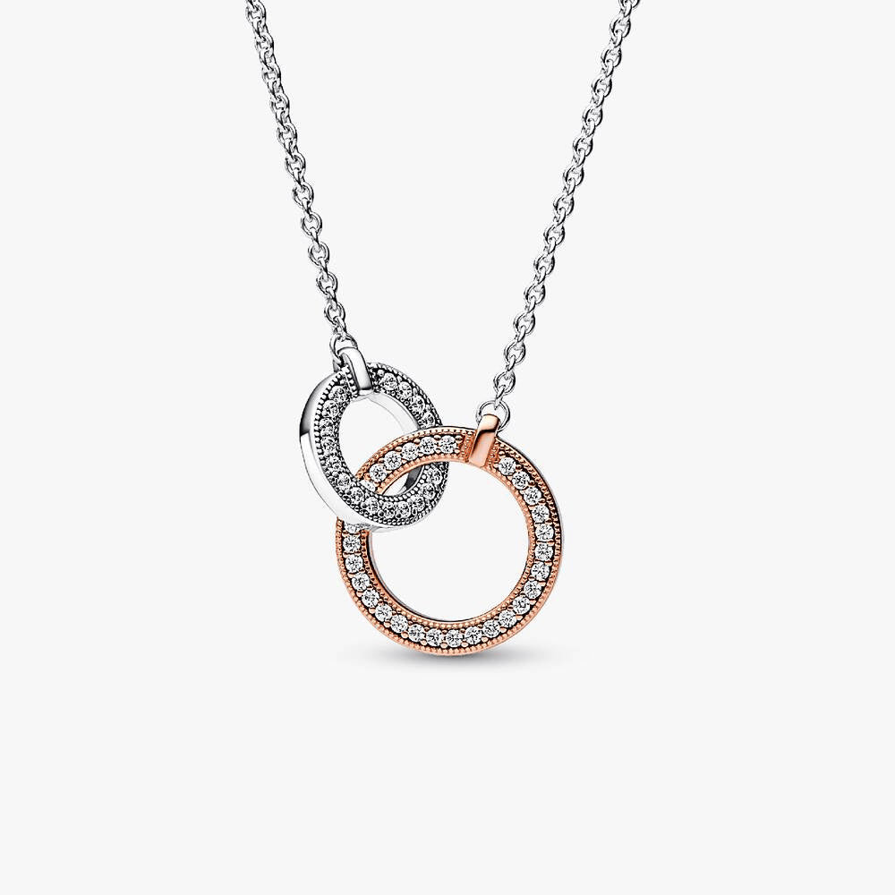 Pandora Signature Two tone Intertwined Circles Necklace