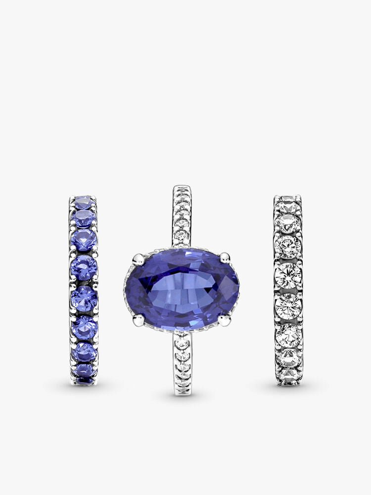 Sparkling Row Eternity Ring Set