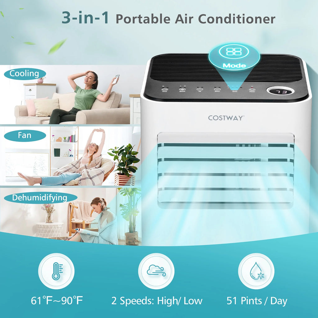 Costway Portable Air Conditioner 10000 BTU 3-in-1 White