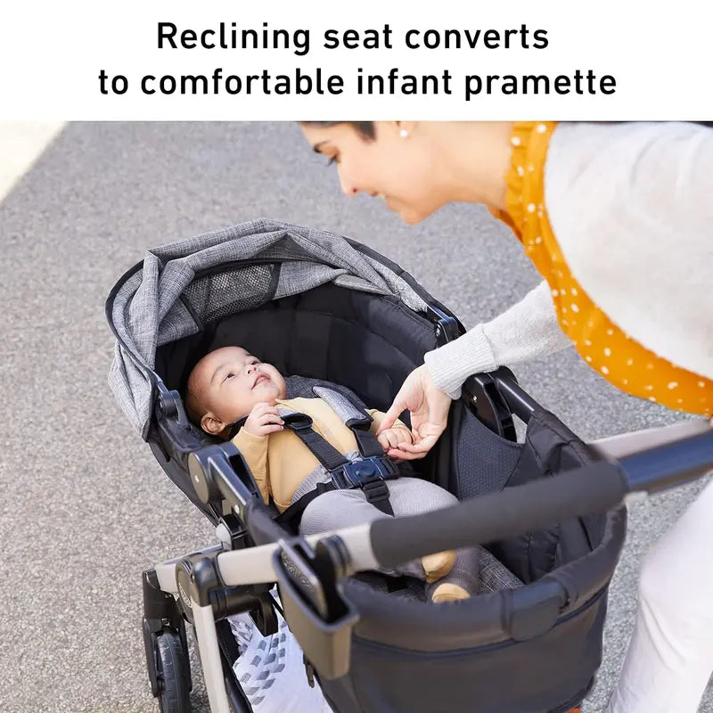 Graco Modes Pramette 3-in-1 Travel System With SnugRide 35 Lite DLX Infant Car Seat, Ellington