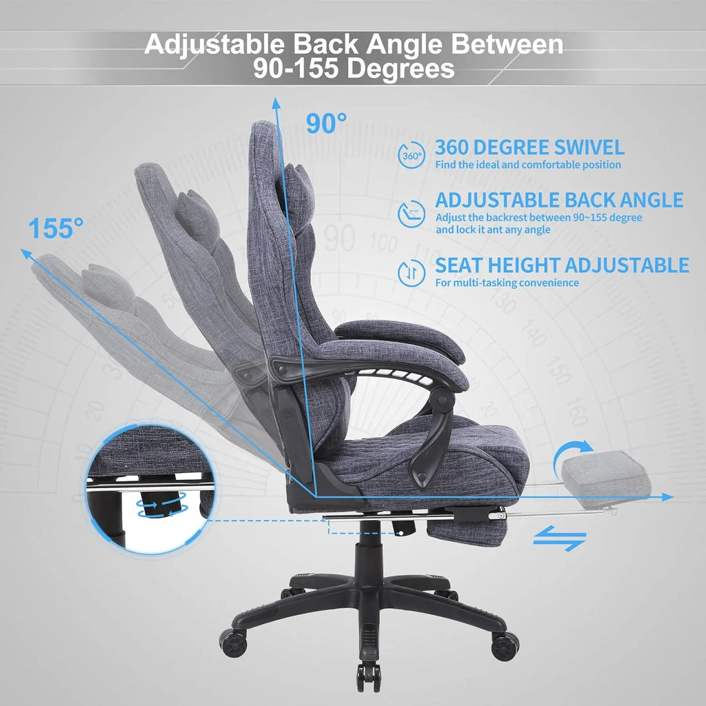 Blue Whale PU Leather Big And Tall Ergonomic Office Gaming Chair, 350 Pounds - B0BTCQ3VVW