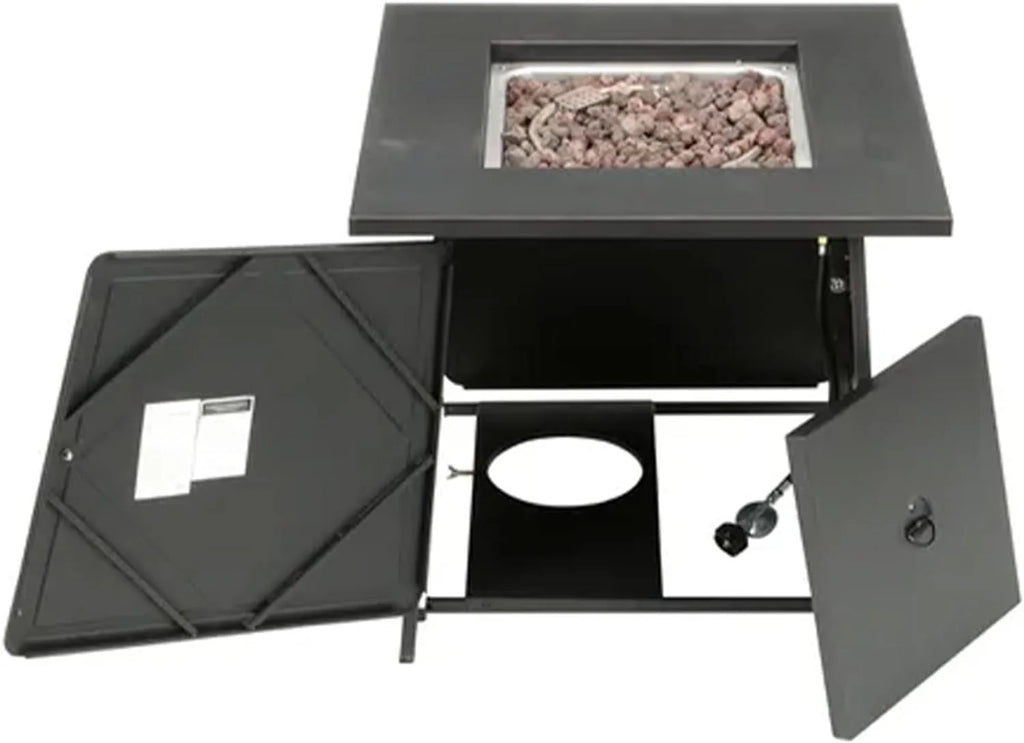 Four Seasons Courtyard 28-Inch Square 50,000 BTU Gas Fire Pit Table - SRGF11634