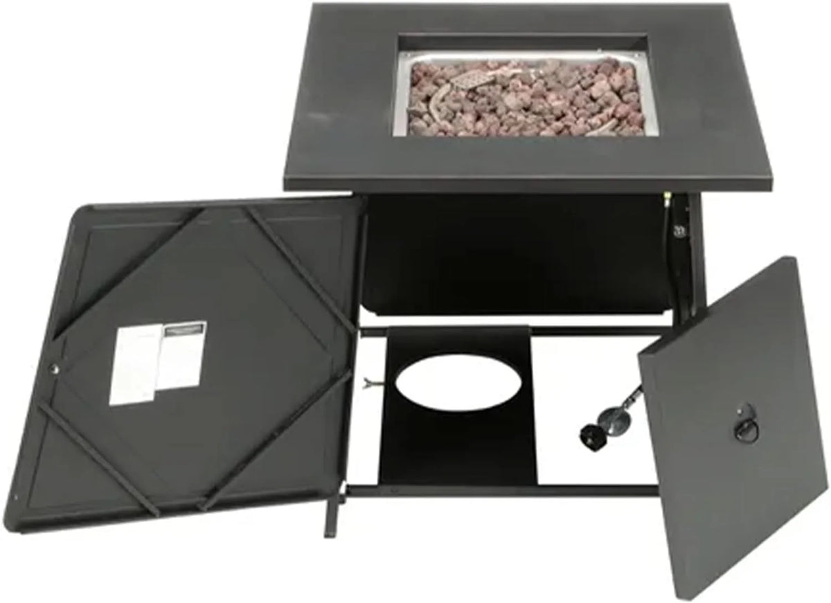 Four Seasons Courtyard 28-Inch Square 50,000 BTU Gas Fire Pit Table - SRGF11634
